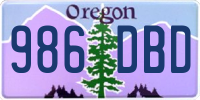 OR license plate 986DBD