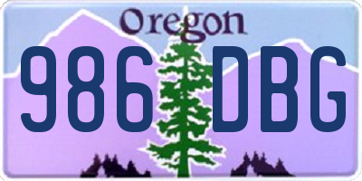OR license plate 986DBG