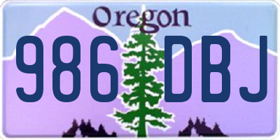 OR license plate 986DBJ