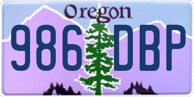 OR license plate 986DBP