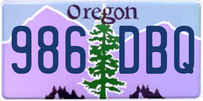 OR license plate 986DBQ