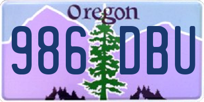 OR license plate 986DBU
