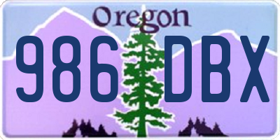 OR license plate 986DBX