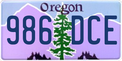 OR license plate 986DCE