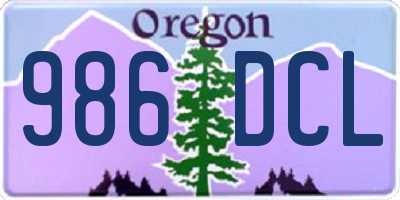 OR license plate 986DCL
