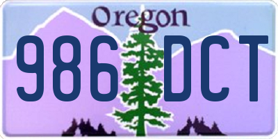 OR license plate 986DCT