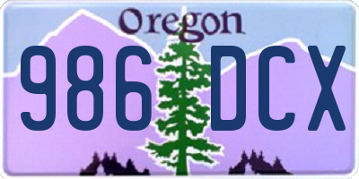OR license plate 986DCX