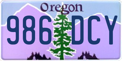 OR license plate 986DCY