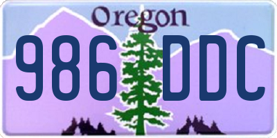 OR license plate 986DDC