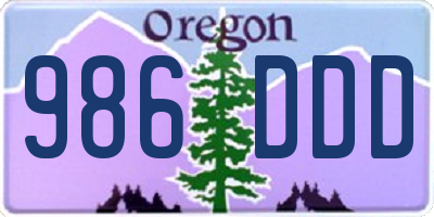 OR license plate 986DDD