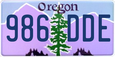 OR license plate 986DDE