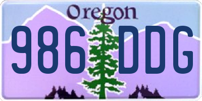OR license plate 986DDG