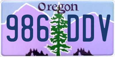 OR license plate 986DDV