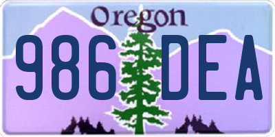 OR license plate 986DEA