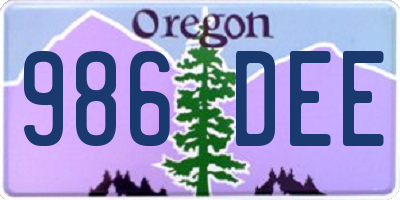 OR license plate 986DEE