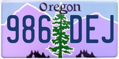 OR license plate 986DEJ