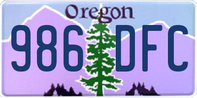 OR license plate 986DFC