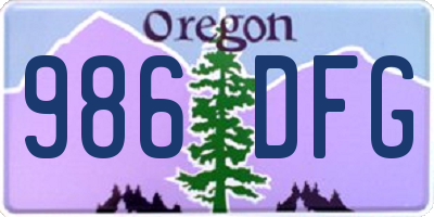 OR license plate 986DFG