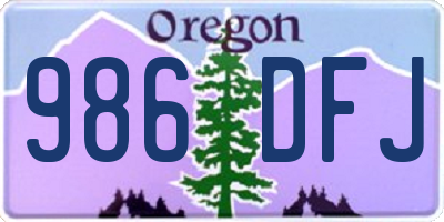 OR license plate 986DFJ