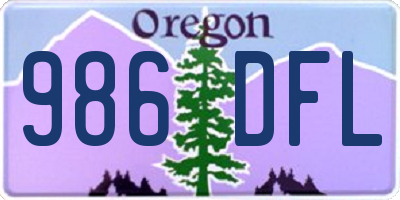 OR license plate 986DFL