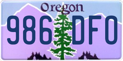 OR license plate 986DFO