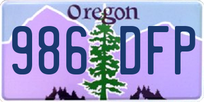 OR license plate 986DFP