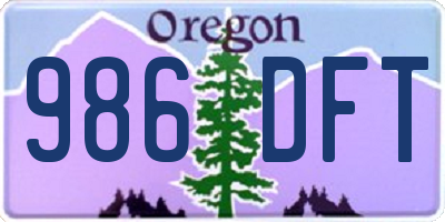 OR license plate 986DFT