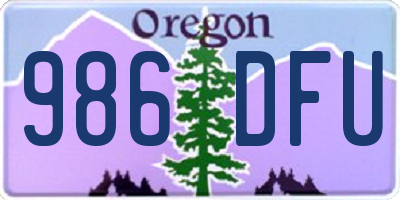 OR license plate 986DFU