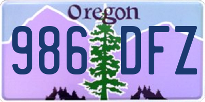 OR license plate 986DFZ