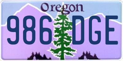 OR license plate 986DGE