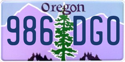OR license plate 986DGO