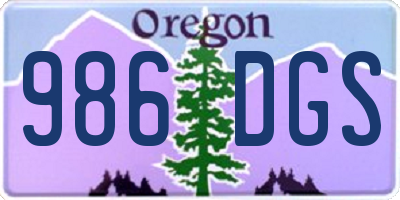 OR license plate 986DGS