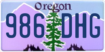 OR license plate 986DHG