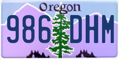 OR license plate 986DHM