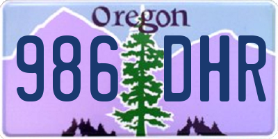 OR license plate 986DHR