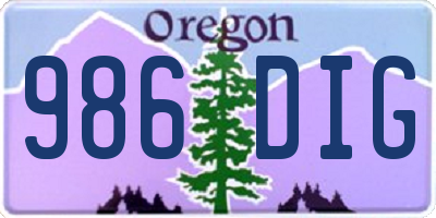 OR license plate 986DIG