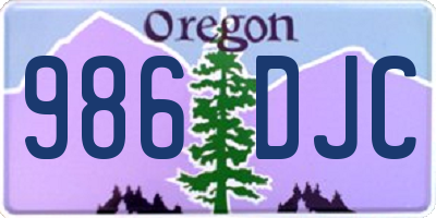 OR license plate 986DJC