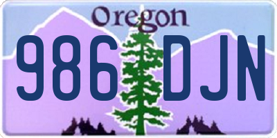 OR license plate 986DJN