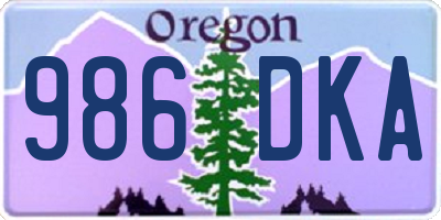 OR license plate 986DKA