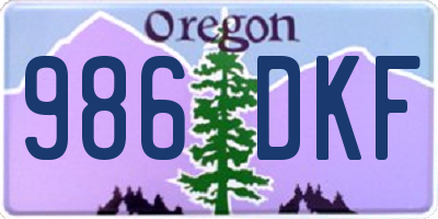 OR license plate 986DKF