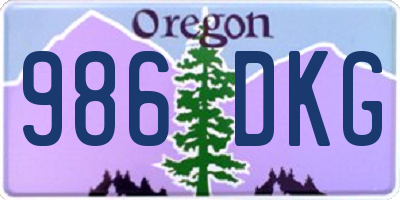 OR license plate 986DKG
