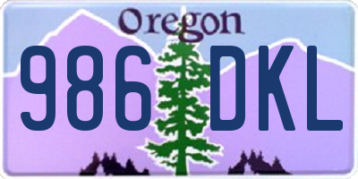 OR license plate 986DKL