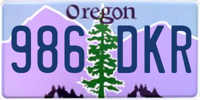 OR license plate 986DKR