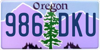 OR license plate 986DKU