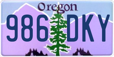 OR license plate 986DKY