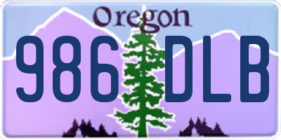 OR license plate 986DLB