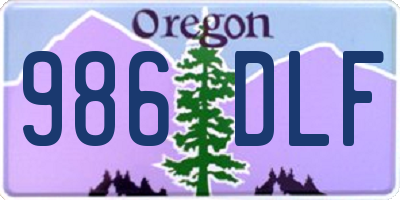 OR license plate 986DLF