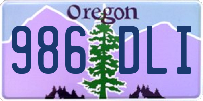 OR license plate 986DLI