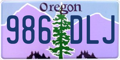 OR license plate 986DLJ