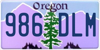 OR license plate 986DLM